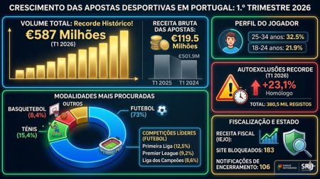 Os jogos online e a receita fiscal continuam a sua tendência ascendente em Portugal