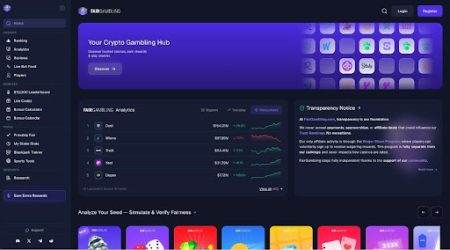 FairGambling Launches Crypto Casino Review and Analytics Platform With Provably Fair Tools and Extra Rewards