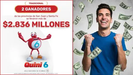 Argentina: Dos apostadores se llevaron en conjunto más de US$1,84 millón en el Quini 6