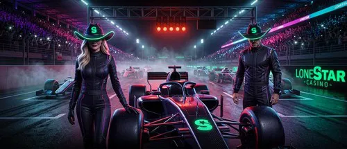 LoneStar Casino’s promotional artwork captures the excitement of Austin’s Big Race weekend, combining motorsport imagery