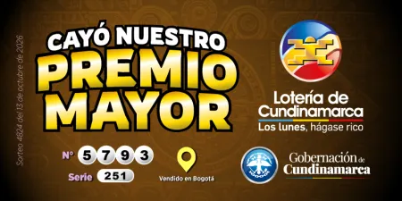 Salió el premio mayor de la Lotería de Cundinamarca y cayó en Bogotá