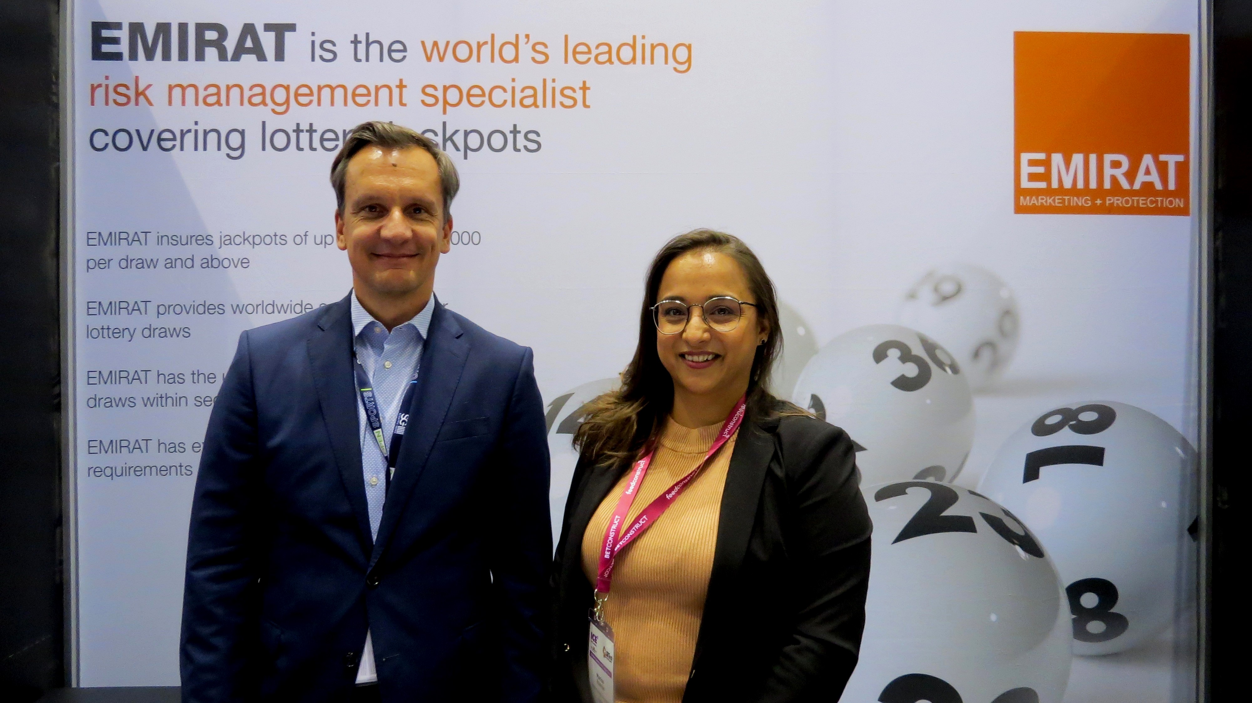 Frank Herold, Business Development Director, and Marisa Rusche, Head of Products, Lotteries, Emirat.